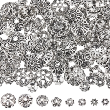 Nakładki na Koraliki, Stop Jubilerski do Rękodzieła i Biżuterii, Antyczne Srebro, 160szt/zestaw (13WB33071)