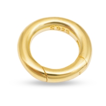 Srebro 925, Zapięcie Kółko Sprężynowy, Pozłacany 18K do Rękodzieła i Biżuterii, 12x2mm, Otwór 7.5mm, 1szt (13WB33101)