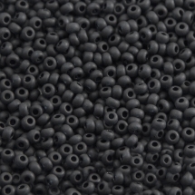 Koraliki 23980 Czeskie Preciosa 10/0, Nieprzezroczyste Matowe, Czarne, Okrągłe, 50g (3WB4473)