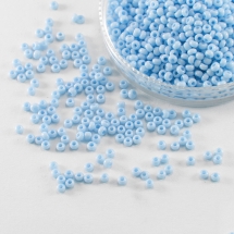 Koraliki 63000 Czeskie Preciosa 10/0, Naturalne Nieprzezroczyste, Błękitne, Okrągłe, 50g (3WB2362)