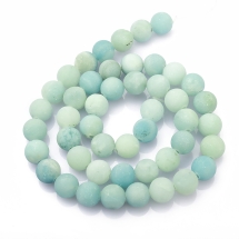 Koraliki z Naturalnego Amazonitu, Klasa A, Kulki, Matowe, 8mm, 45szt/39cm/sznur, (13WB22864)