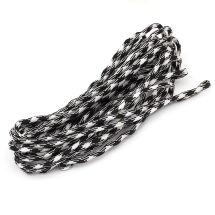 Sznurek Paracord Poliester i Spandex 7-Żyłowy Paskowany, do Robienia Bransoletek, Czarno-Biały, 4mm, 5m (2WB16951)