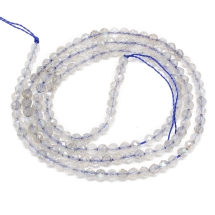 Koraliki z Naturalnego Labradorytu, Kulki, Fasetowane, 2mm, otwór 0.5 mm, około 166szt/36cm/sznur, (13WB32520)