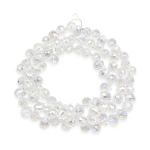 Koraliki Szklo Galwaniczne Fasetowane, Kropla, Bezbarwne АВ, 9.5x8mm, około 90szt/52cm/sznur (13WB32439)