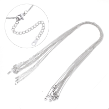 Намисто Ланцюг Нержавіюча Сталь, Готова Основа, 41см, Подовжувач ланцюга 70х1.5х1мм, (13WB32477)