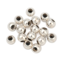 Срібло 925 Намистини Круглі з Гумкою всередині, 4мм, Отвір 0.8мм (13WB33172)