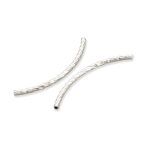 Срібло 925 Намистини Трубочки Баррель, Фігурна Огранка, 20х1.5мм, Отвір 1мм, (13WB33192)