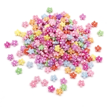 Намистини Акрил Квітка, Крафт Стиль, Мікс, 9х5мм, Отвір: 2мм, близько 2500шт/500г, (УТ100028628)