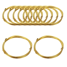 Drut Aluminiowy Okrągły, do DIY i Tworzenia Biżuterii, Złoty, 2mm, 5m/rolka, 10 rolek (13WB33341)