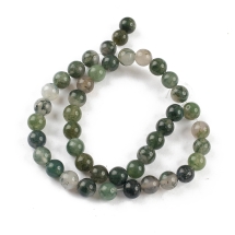 Koraliki Kamień Naturalny Agat Mszysty, Kula, 8mm, 43szt/36cm/sznur (13WB33091)