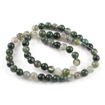 Koraliki Kamień Naturalny Agat Mszysty, Kulki, 6mm, 57szt/36cm/sznur (13WB33093)