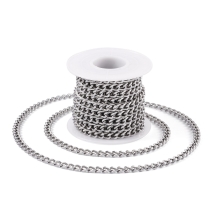 Ланцюг Алюмінієвий, Плетіння Curb, Непаяна, Платина, 7х5х1.5мм, близько 5м/котушка, (13WB33099)