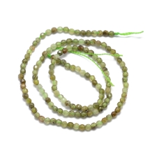 Koraliki Kamień Naturalny Zielony Granat/Andradyt, Kulki, Fasetowany, Oliwkowy, 3mm, 125szt/37cm/sznur, (13WB33102)