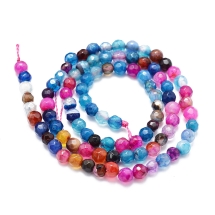 Koraliki Kamień Naturalny Agat, Termobarwione, Fasetowany, Kulki, Mix, 4mm, 85szt/35cm/sznur (13WB33105)