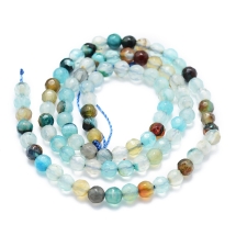 Koraliki Kamień Naturalny Agat, Termobarwione, Fasetowany, Kulki, Mix, 4mm, 85szt/35cm/sznur (13WB33106)