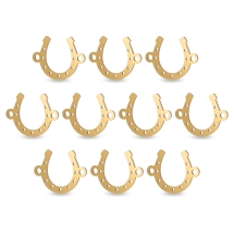 Łącznik Podkowa, Stal Nierdzewna do Rękodzieła i Biżuterii, Złoto, 10x13.5x0.8mm, 10szt (13WB33390)