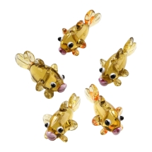 Намистини Лемпворк ручна робота, Золота Рибка, Золотарник, 25-35х15.5х16мм, отвір 1.7мм, (13WB33401)