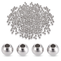 Намистини-Розділювачі Нержавіюча Сталь Круглі, 3х2мм, Отвір 1.2мм, (13WB33125)