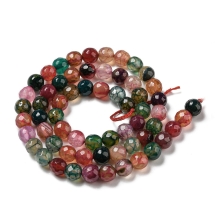 Koraliki Kamień Naturalny Agat, Fasetowane, Kulki, Mix, 6mm, 58szt/34cm/sznur (13WB33150)