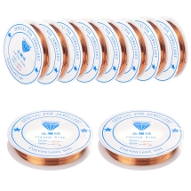 Drut Miedziany, do Rękodzieła i Biżuterii, Niepowlekany, 0.6mm, 8m/szpula, 10szpul (13WB33347)