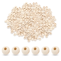 Koraliki Naturalne Drewniane, Surowe do Makramy, Duży Otwór, Jasnobeżowy, 12x10.5mm, 1000g~1700szt (13WB33351)