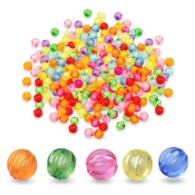 Koraliki Akrylowe Przezroczyste, Koralik w Koraliku, Okrągłe, Mix, 10mm, 500g~1100szt (13WB33353)