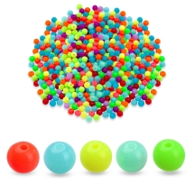 Koraliki Akrylowe, Fluorescencyjny Okrągłe, Mix, 8mm, 500g~1650szt (13WB33356)