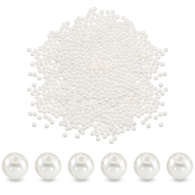 Koraliki Imitacja Pereł, Plastik ABS, Lśniący, Okrągły, Biały, 6mm, 500g~5000szt (13WB33365)