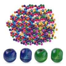 Koralki Naturalne Drewniane, Malowane, Okrągłe, Mix, 12x11mm, 1000g~1800szt (13WB33367)