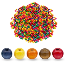 Koraliki Naturalne Drewniane Barwione, Mieszane kolory, 10x9mm, 1000g~2800szt (13WB33368)