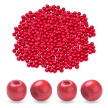 Koraliki Naturalne Drewniane Barwione, Okrągłe, Czerwony, 16x15mm, 1000g~800szt (13WB33371)
