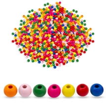 Koraliki Naturalne Drewniane Barwione Okrągłe Mix, 10mm, 500g~1350szt (13WB33372)