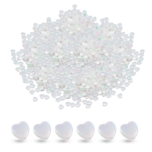 Koraliki Akrylowe, Przezroczyste, Kolor AB, Serce, Białe, 8x8x3mm, około 500g~2600szt (13WB33373)