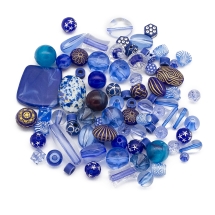 Koraliki Akrylowe "Bombaj", Mix, Niebieski, 5.5-28x6-20x3-11mm, 500g~2000szt (13WB33374)