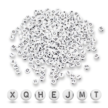 Koraliki Akrylowe Litery, Styl Kraft, Mix,6-7x3.5-4mm, 500g~3400szt (13WB33377)