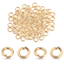 Kółeczka Ogniwka Pojedyncze Otwarte, Mosiądz, Pozłacany 24K, 3x0.6mm, Średnica wewnętrzna 1.8mm, 50szt (13WB33202)