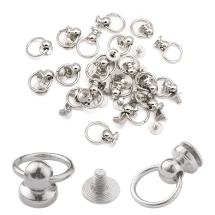 Śruba Kaletnicza z Ruchomym Kółkiem do Torebek, Platynowy, 19mm, 20szt, (13WB32953)