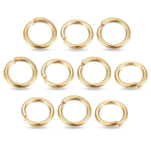 Кільця Одинарні, Нержавіюча Сталь, Позолота 24К, 9х1.4мм, Внутрішній Діаметр 6.5мм, (13WB33193)
