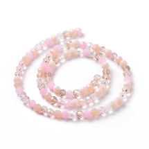 Koraliki Szklane 32 Fasetу Okrągły, Różowy, 5.5mm, 90szt/50cm/sznur (13WB33314)