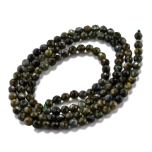 Koraliki Kamień Naturalny Zielony Turmalin, Kulki, Fasetowane, 4mm, 90szt/37cm/sznur (13WB33426)