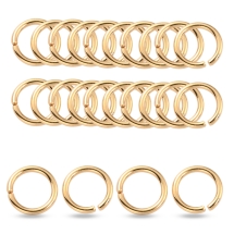 Kółeczka Ogniwka Pojedyncze Otwarte, Mosiądz, Pozłacany 24K, 6x0.8mm, Średnica wewnętrzna 4mm, 25szt (13WB33203)