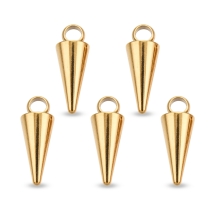 Zawieszka Stal Nierdzewna Stożek, Trwała Powłoka Rack, Złoty, 13x5mm Otwór 1.6mm, 5szt (13WB33209)