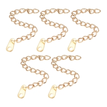 Łańcuszek Przedłużający z Zawieszką Krоplya, Stal Nierdzewna, Złoty, 60mm, 5szt (13WB33207)