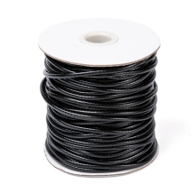 Sznur Woskowany Poliester, Koreański, Czarny, 3mm, 40m/szpula (13WB33238)