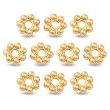 Намистини-Розділювачі Нержавіюча Сталь, Квітка, Позолота 18К, 5х1.3мм, Отвір 1.5мм, (13WB33329)