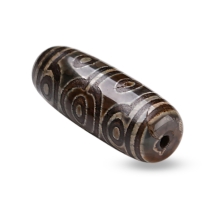 Намистини Натуральний Агат Дзи 10 Очей, Термофарбовані, Овальні, 28-32x10-12.5мм, Отвір 1.5-3мм, (13WB33409)