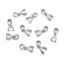 Тримач для Кулонів Латунь, Платина, 10x5.5x3мм, Отвір 3.5мм, (5WB4779)