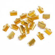 Końcówki Zaciskowe do Taśm Żelazo 10x7mm Kolor: Złoty 20szt (5WB4264)