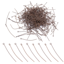 Піни з колечком, Залізні, Колір: Мідь, Розмір: 45х0.7мм, Отв-тя 2 мм, 50г / близько 300шт (5WB5505)