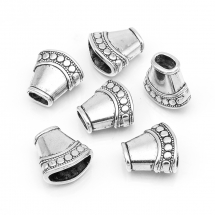 Конус Шапочки для Бусин, Металеві, Колір: Античне Срібло, Розмір: 15.5х16х9мм, Отвір 4мм, (5WB5597)